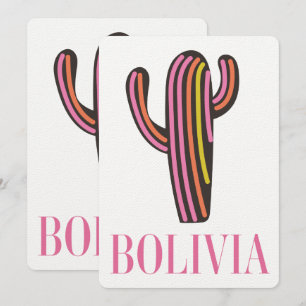 Invitación cartel de viaje de cactus de Bolivia