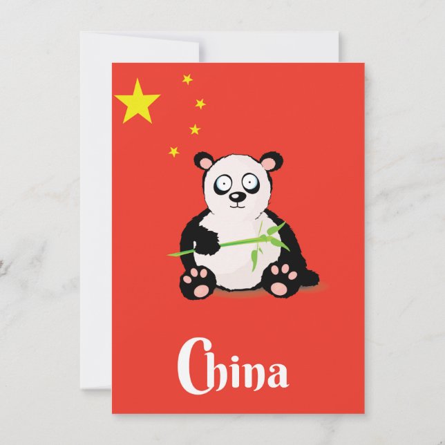 Invitación Cartel de viaje de China Panda. (Reverso)