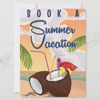Invitación Cartel de viaje de dibujos animados de vacaciones