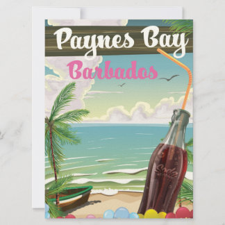 Invitación Cartel de viaje de estilo vintage de Paynes Bay Ba