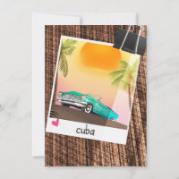 Cartel de viaje de foto de coche vintage cubano.