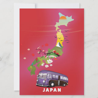 Invitación Cartel de viaje de ilustración de Japón.