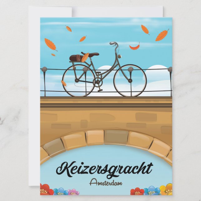 Invitación Cartel de viaje de Keizersgracht Canal Amsterdam (Anverso)