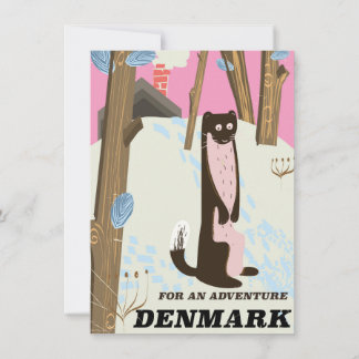 Invitación cartel de viaje de paisaje de dibujos animados vin