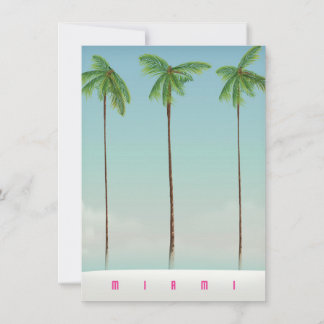 Invitación Cartel de viaje de palma florida en Miami.