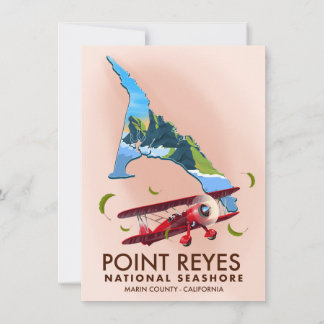Invitación cartel de viaje de point reyes national seashore.