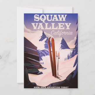 Invitación Cartel de viaje de Sqaw Valley California.