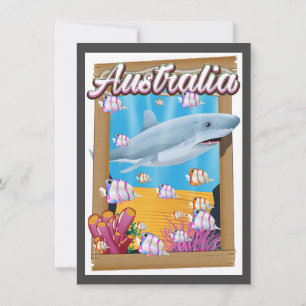 Invitación Cartel de viaje de tiburón submarino de Australia