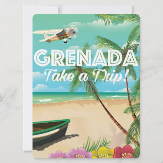Invitación Cartel de viaje de vacaciones vintage de Granada