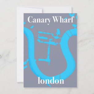 Invitación cartel de viaje del mapa de canary wharf london