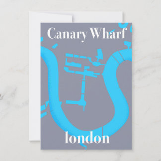 Invitación cartel de viaje del mapa de canary wharf london