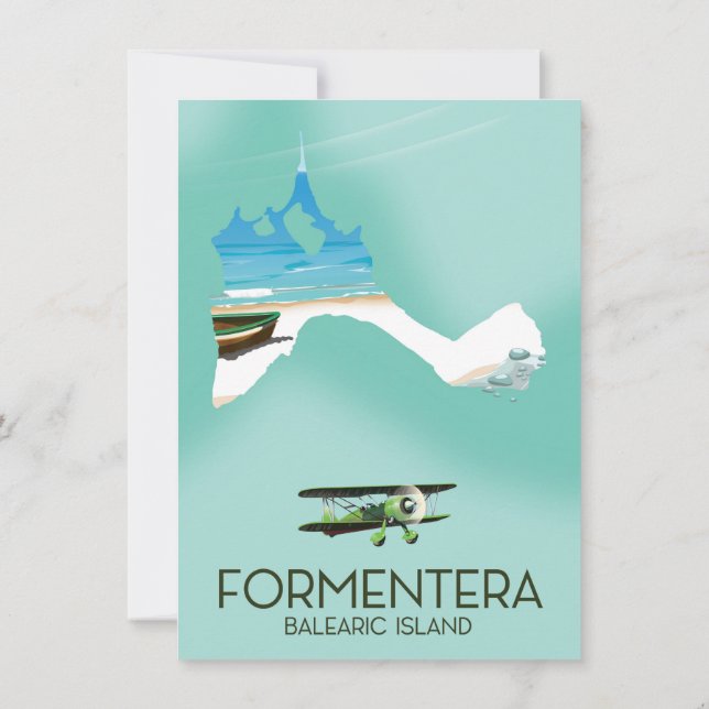 Invitación Cartel de viaje del mapa de la isla balear de Form (Reverso)