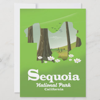 Invitación cartel de viaje del mapa del Parque Nacional Sequo