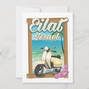 Invitación Cartel de viaje en scooter a la playa de Eilat Isr