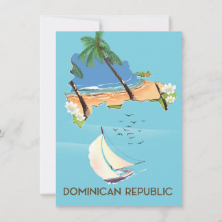 Invitación cartel de viaje en yate del mapa de la República D