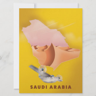 Invitación Cartel de viaje ilustrado de Arabia Saudita.