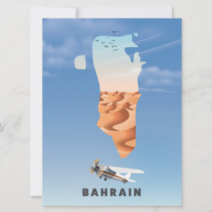 Invitación Cartel de viaje ilustrado de Baréin.