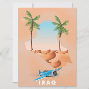Invitación Cartel de viaje ilustrado de Irak.