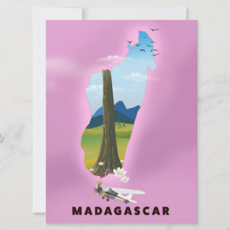 Invitación Cartel de viaje ilustrado de Madagascar