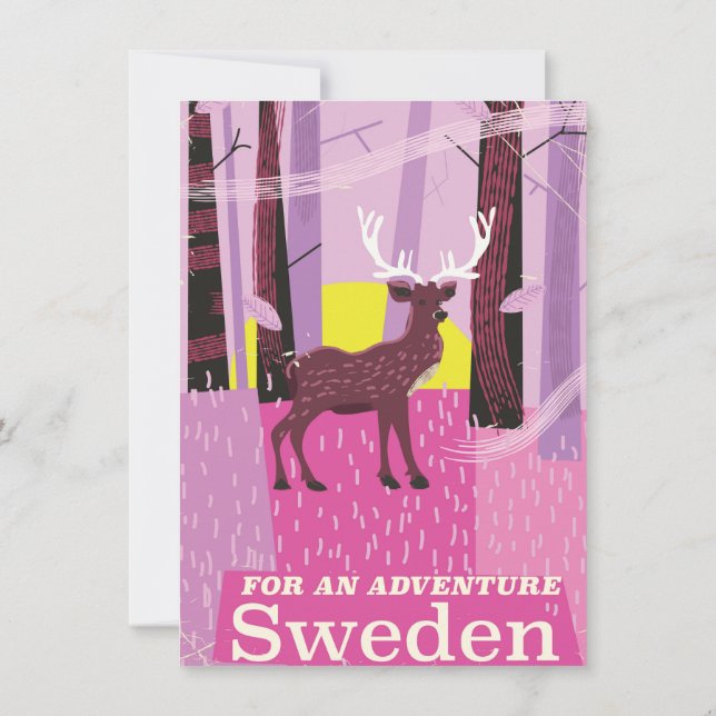 Invitación Cartel de viaje retro de Adventure Sweden (Reverso)