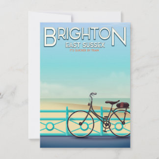 Invitación Cartel de viaje vintage de Brighton, East Sussex.