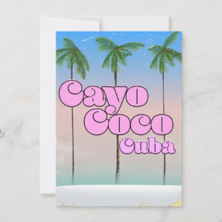 Invitación Cartel de viaje vintage de Cayo Coco Cuba