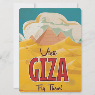 Invitación Cartel de viaje vintage de Giza, Egipto