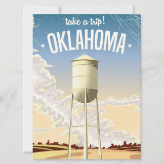 Invitación Cartel de viaje vintage de Oklahoma