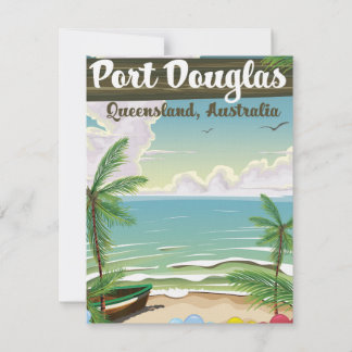 Invitación Cartel de viaje vintage de Port Douglas Australia