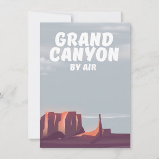 Invitación Cartel de viaje vintage del Gran Cañón en avión.