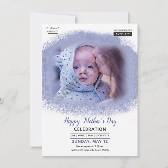 Invitación Cartel del Día Feliz de la Madre (Anverso)
