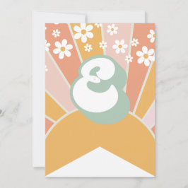 Invitación Cartel floral boho de margarita Retro Sunshine E