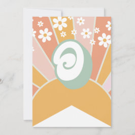 Invitación Cartel floral boho de margarita Retro Sunshine O
