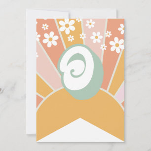 Invitación Cartel floral boho de margarita Retro Sunshine O