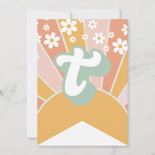 Invitación Cartel floral boho de margarita Retro Sunshine T