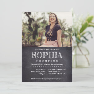 Invitación Cartel fotográfico informal para celebrar al gradu