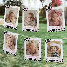 Invitación Cartel mensual de la foto de Cowgirl First Rodeo