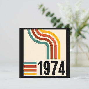 Invitación Cartel Retro Vintage 1974 Cumpleaños 50