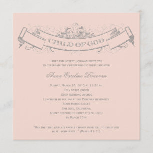 Invitación Cartel vintage bautismo/invitación a la cristianda