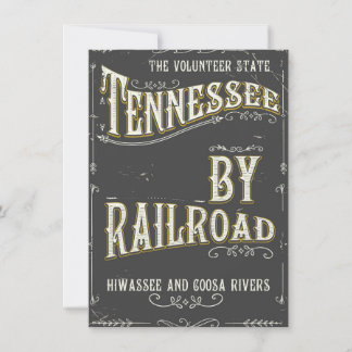 Invitación Cartel vintage de ferrocarril de Tennessee EE. UU.