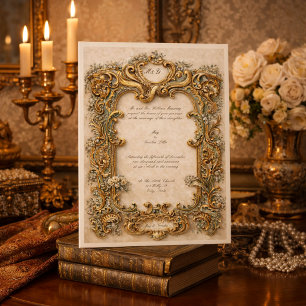 Invitación Cartela de estilo victoriano ornamentado y elegant