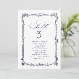 Invitación Carteles de asientos de boda clásicos con marco vi