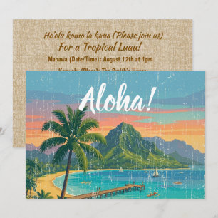 Invitación Carteles de viaje hawaianos antiguos - Kauai