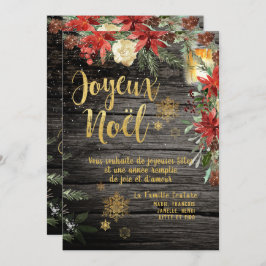 Invitación Cartera de oro de Woodland Francés Joyeux Noel