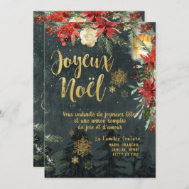 Invitación Cartera de oro de Woodland Francés Joyeux Noel