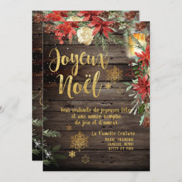 Invitación Cartera de oro de Woodland Francés Joyeux Noel