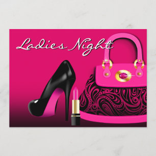 Invitación Carteras de Lujo Zapatos de Tacón Alto y Labial No