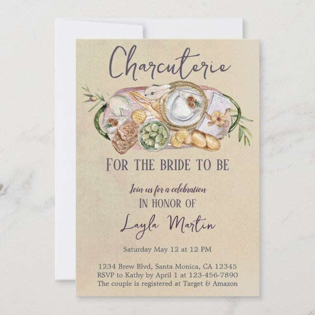 Invitación Carterias para que la novia sea Fiesta del consejo (Anverso)