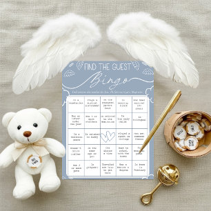 Invitación Cartón de Bingo del Invitado Cielo Azul