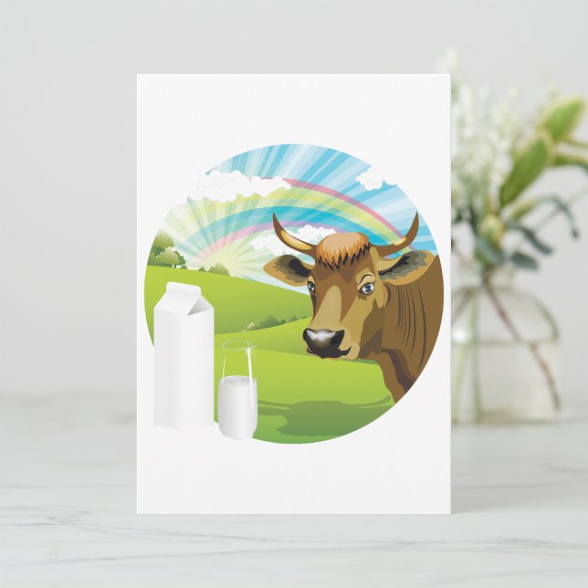 Invitación Cartón de Leche Fresca y Granja de Vacas (Subido por el creador)